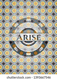 Arise arabic emblem background. Arabesque decoration.