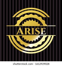 Arise gold shiny badge. Vector Illustration. Detailed.