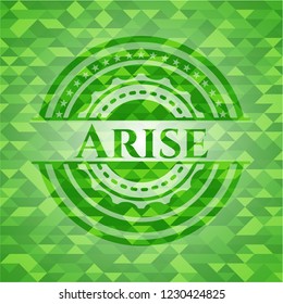 Arise green emblem. Mosaic background