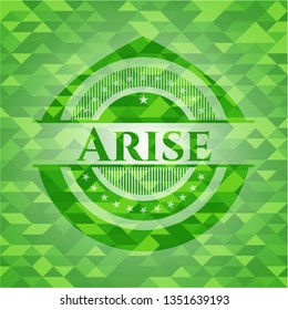 Arise green emblem with mosaic background