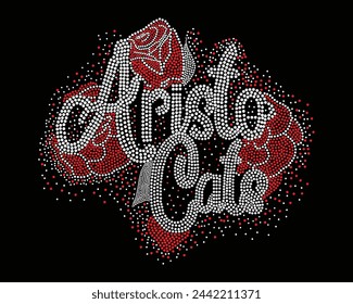 Aristo Cats Logo Vector Rhinestone diseño de la camiseta