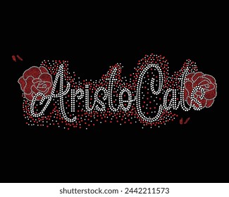 Aristo Cats Logo Vector Rhinestone diseño de la camiseta