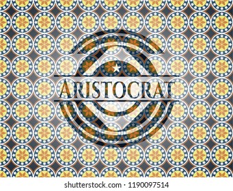 Aristocrat arabic emblem background. Arabesque decoration.