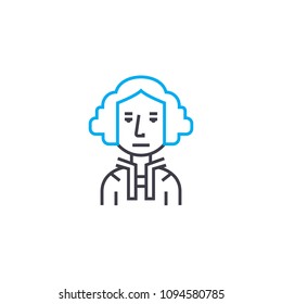 Aristocrat linear icon concept. Aristocrat line vector sign, symbol, illustration.