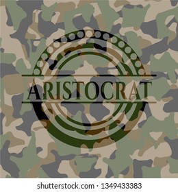 Aristocrat on camouflage pattern