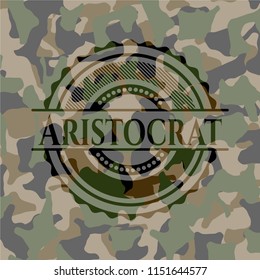 Aristocrat on camouflaged texture
