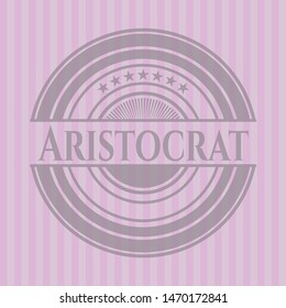 Aristocrat realistic pink emblem. Vector Illustration. Detailed.