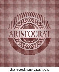 Aristocrat red seamless geometric badge.