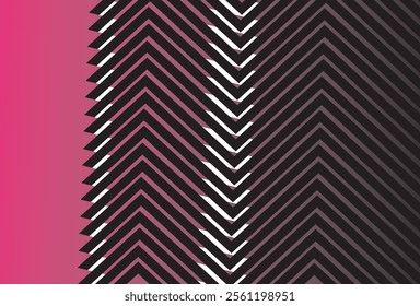 Aristocratic Herringbone Pattern With Moon Icon and Zigzag L Abstract 