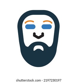 Aristotle, effigy, philosophers icon. Simple editable vector graphics.