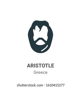 Aristotle glyph icon vector on white background. Flat vector aristotle icon symbol sign from modern greece collection for mobile concept and web apps design.