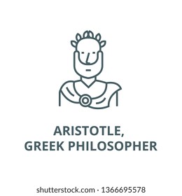 Aristotle, greek philosopher line icon, vector. Aristotle, greek philosopher outline sign, concept symbol, flat illustration