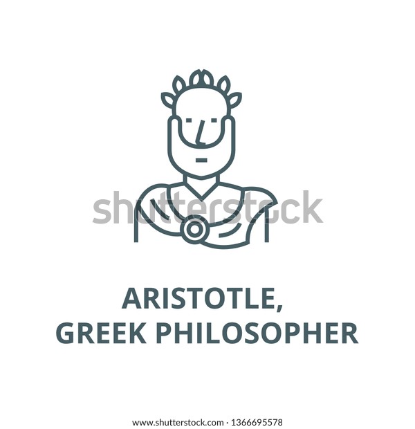 ギリシャの哲学者の線のアイコン ベクター画像 アリストテレス