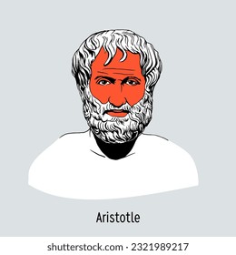 Aristotle was a Greek philosopher and polymath of the classical period in ancient Greece. Hand-drawn vector illustration.