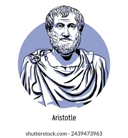 Aristotle was a Greek philosopher and polymath of the classical period in Ancient Greece. Hand drawn vector illustration