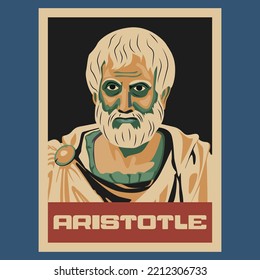 Aristotle Greek philosopher Retro Vintage Poster Design