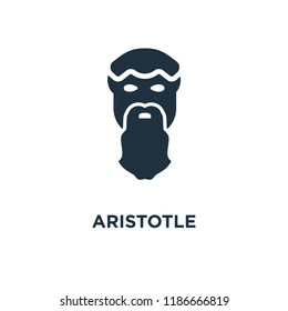 Aristotle icon. Black filled vector illustration. Aristotle symbol on white background. Can be used in web and mobile.