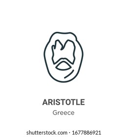 Aristotle outline vector icon. Thin line black aristotle icon, flat vector simple element illustration from editable greece concept isolated stroke on white background