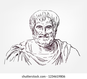 Aristotle sketch style vector portrait
