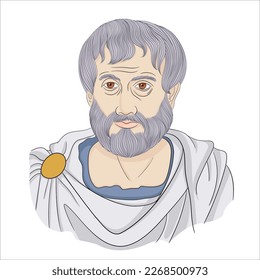 Aristotle sketch style vector portrait 