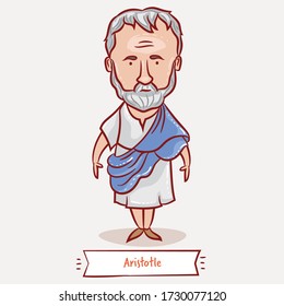 Aristotle Vector Cartoon Illustration. Greek Philosopher And Scientist. Hand Drawn Portrait.