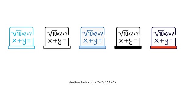 Projeto de ícone de solução aritmática com ilustração de estoque de fundo branco