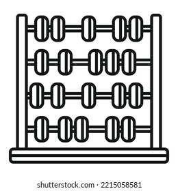 Arithmetic abacus icon outline vector. Math calculator. Counting toy
