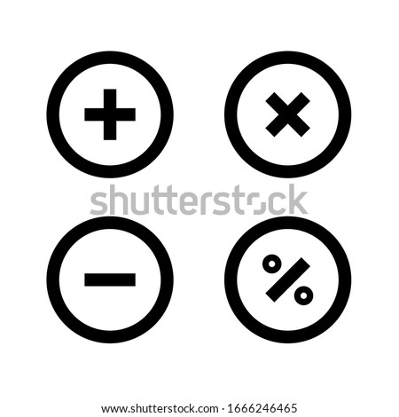 arithmetic operations outline icon design