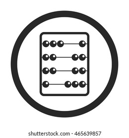 Arithmetic school subject sign abacus simple icon on background