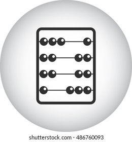 Arithmetic school subject sign abacus simple icon on background