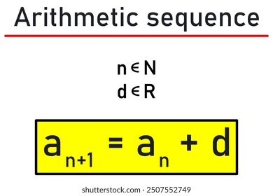 Arithmetic sequence - the equations in the yellow box and the conditions under which they apply