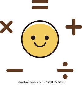 Arithmetic symbol shape round illustration material