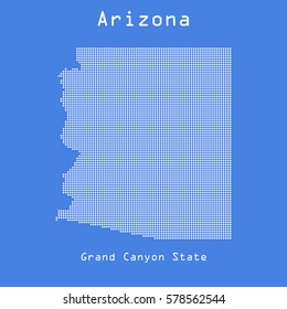 Arizona abstract dots map with name of state. Dotted style. Vector illustration