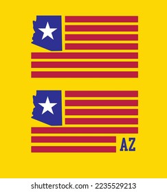 Arizona acronym AZ with state map and flag combination pattern patriot theme homeland background for souvernir coffee mug cap metalbadge billbord vector eps.