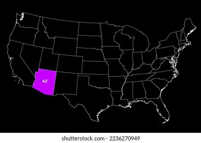 Arizona Beautiful HD Map Vector
