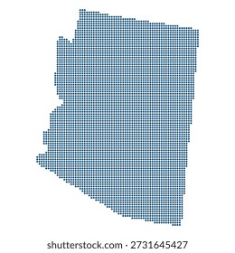Arizona Blue Dotted Map for Semiconductor Gigafabs and AI Compute Clusters. Arizona state dotted map.