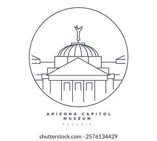 Arizona Capitol Museum - Phoenix  - Stock Illustration as EPS 10 File