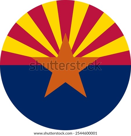 Arizona Circle Flag, Circle Flag of Arizona, USA, Vector Images