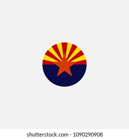 Arizona Circle Flag  Vector Illustration
