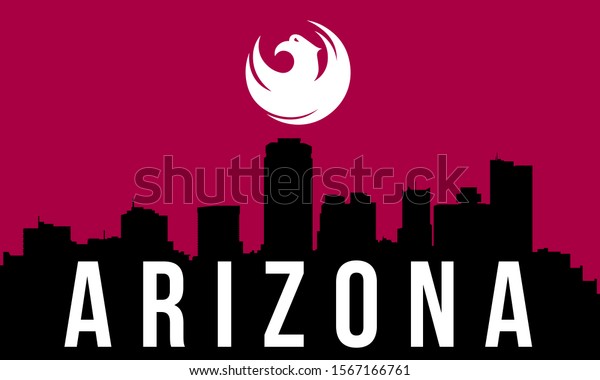 Arizona City Skyline Silhouette Background Vector Stock Vector (Royalty ...