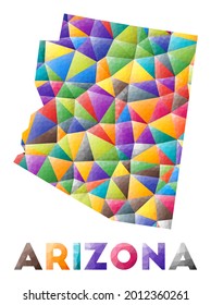 Arizona - colorful low poly US state shape. Multicolor geometric triangles. Modern trendy design. Vector illustration.