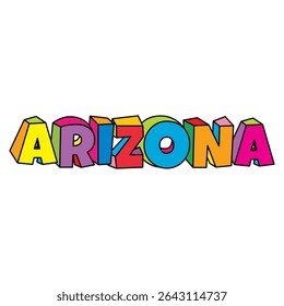 Arizona colorful text logo design vector illustration