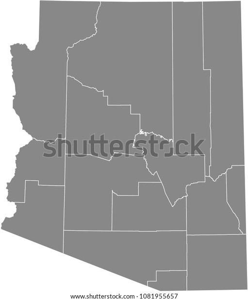 Arizona County Map Vector Outline Illustration Stock Vector Royalty Free 1081955657 Shutterstock 7534