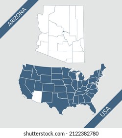 Arizona county on USA map