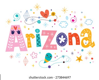 Arizona decorative type lettering text design