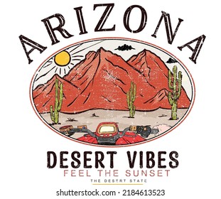 Arizona Desert Bike Trip Vector Tshirt Stock Vector (Royalty Free ...