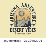 arizona desert cowboy adventure vibes vector artwork for print