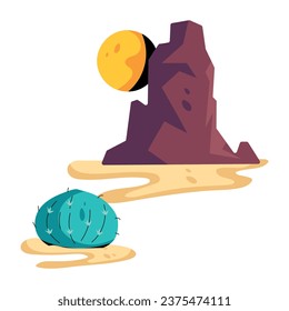 Arizona desert flat icon is ready for premium download 
