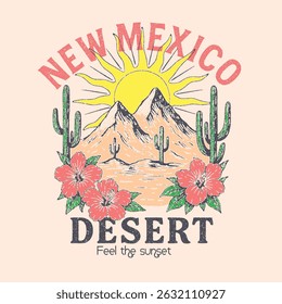 Arizona desert Graphics. t-shirt sweatshirt all apparel clothing design graphic. dessert print for fashion and clothing. fashion graphic design or poster design. natural desert hand drawing sketch.