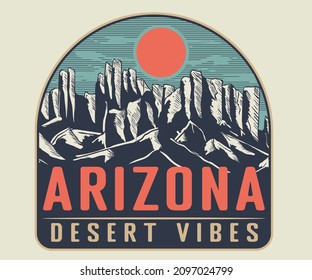 Arizona desert illustration design for prints, batch, fashion, apparel, poster, and other uses.